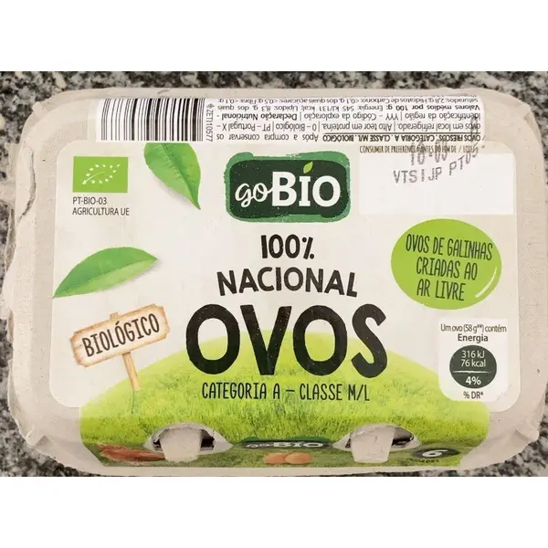 Go Bio Organic Eggs 6 un