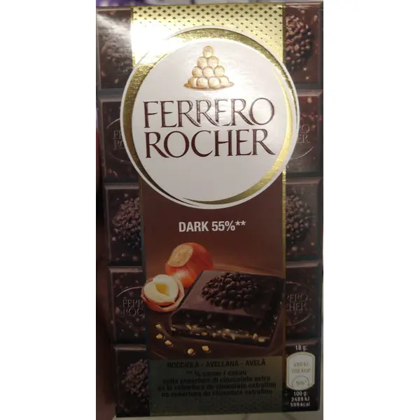 Ferrero Rocher Tablete Avelã Negro 90 g