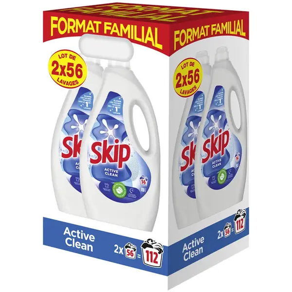 Skip Detergente Líquido Active Clean Pack Duplo 2 x 2,52 L